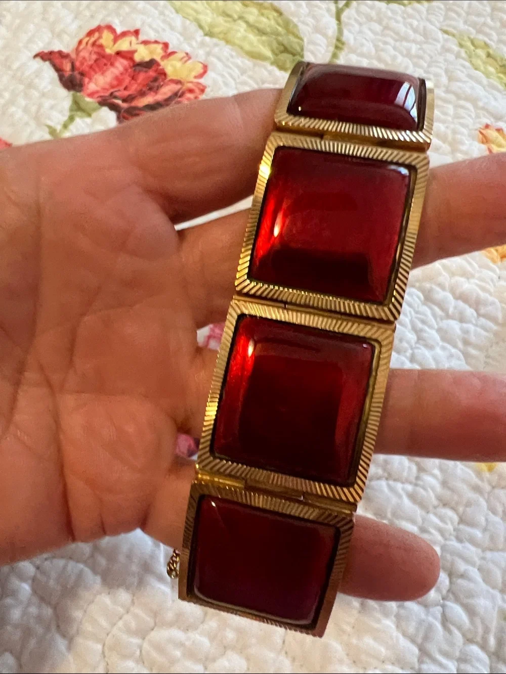 Jean Pétotouré Limoges French Enamel Bracelet and Matching Brooch Set